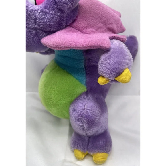 Vintage 1986 Commonwealth Tricertop Dinosnores Plush Rolling Ball Rattle Toy 12” - Picture 11 of 16